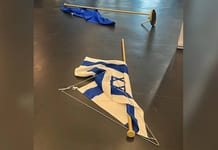 Les drapeaux de l’UE et d’Israël renversés par R. Hassan?
