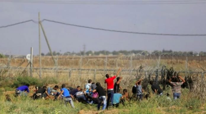 Des-gazaouis-près-de-la-clôture-israélienne-800x445
