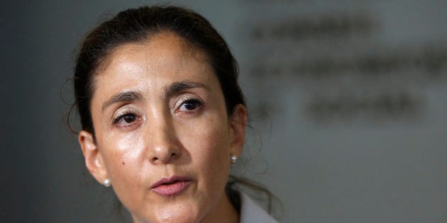 Freed French-Colombian hostage Ingrid Betancourt answers questions at the U.N. Headquarters in New York
