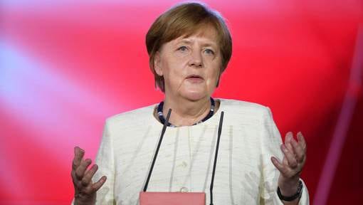 German Chancellor Merkel delivers a speech during the opening ceremony of the Hannover Messe, trade fair in Hanover
