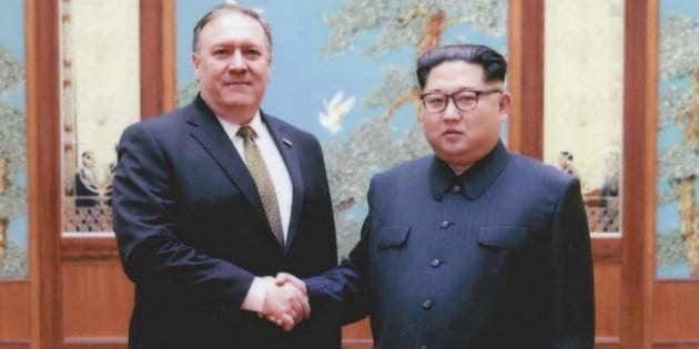 U.S. government handout photo shows CIA Director Mike Pompeo meeting with North Korean leader Kim Jong Un in Pyongyang
