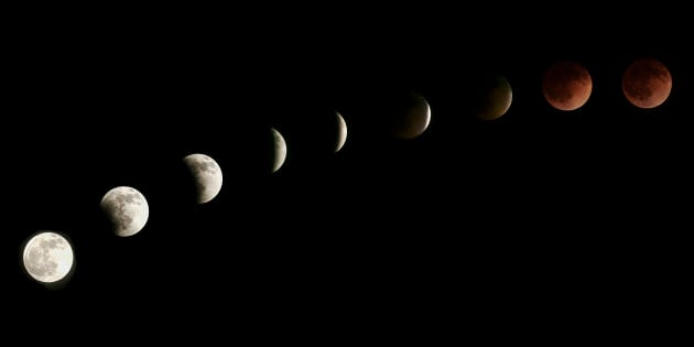 Rare Lunar Eclipse Cast Red Cast Over Moon
