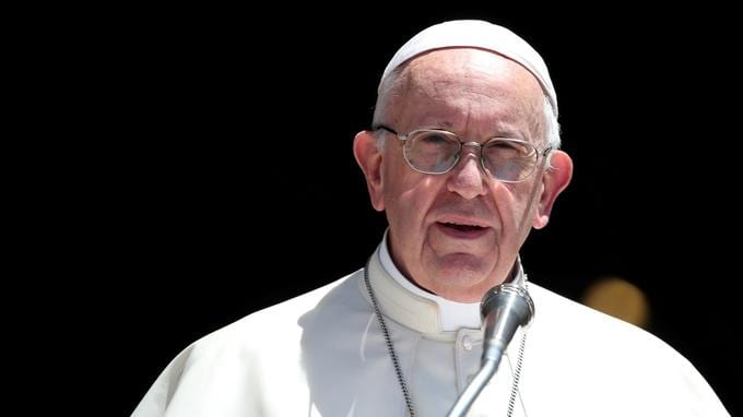 FILE PHOTO: Pope Francis delivers a speech after a meeting with Patriarchs of the churches of the Middle East at the St. Nicholas Basilica in Bari