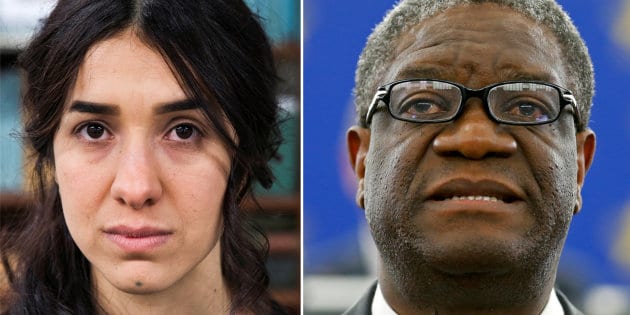 Combination picture shows the Nobel Prize for Peace 2018 winners