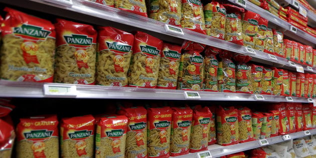 Panzani products are displayed in a Casino supermarket in Nice