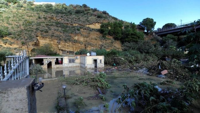 General view of the house where people died after the river Milicia flooded in Casteldaccia near Palermo
