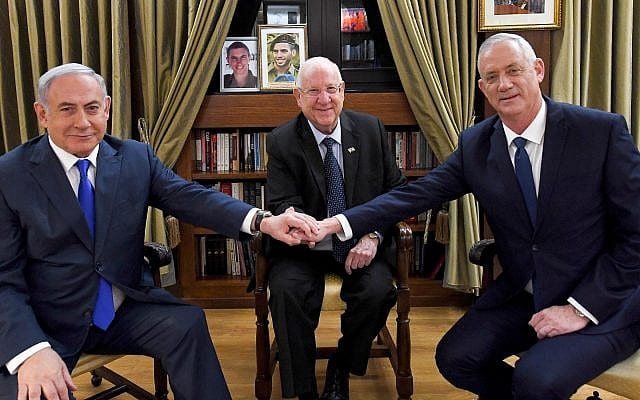Netanyahu-Gantz-Rivlin-photo-Zach-Haim-GPO