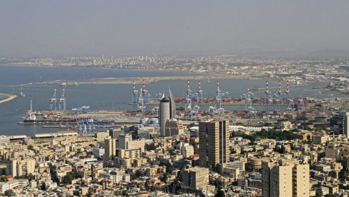 top view of city Haifa in Israel