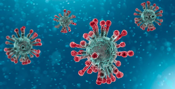 Microscopic view of Coronavirus, a pathogen that attacks the respiratory tract. Analysis and test, experimentation. Sars