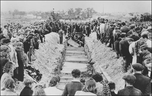 Mass grave for victims of the pogrom in Kielce