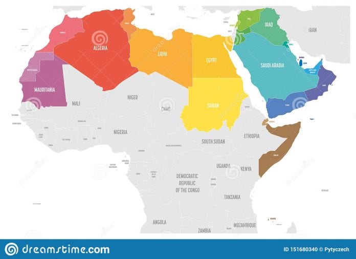 la-carte-politique-d-états-du-monde-arabe-avec-coloré-higlighted-pays-arabophones-de-ligue-nordique-r-gion-nord-l-afrique-et-151680340