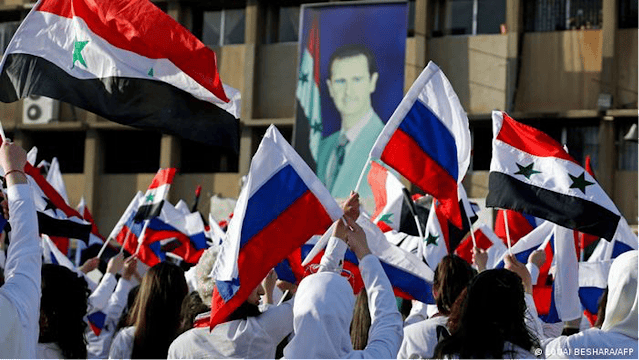 A Damas des étudiants syriens manifestent en soutien de la Russie