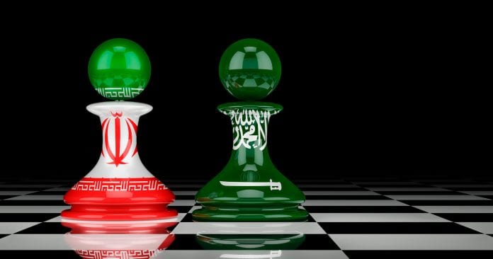 Saudi,Arabia,And,Iran,Confrontation,And,Relations,Concept.,3d,Rendering