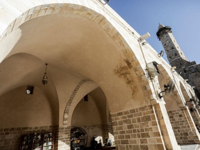View of the al-Omari mosque during Ramadan.Third day of