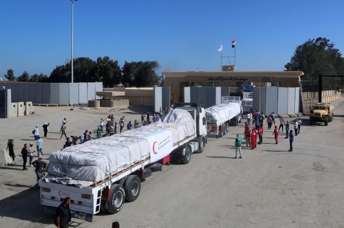 TOPSHOT-EGYPT-PALESTINIAN-ISRAEL-CONFLICT-AID