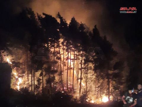 The-fire-that-broke-out-as-a-result-of-the-attack-on-an-Iranian-research-facility-in-Masyaf-Syria.