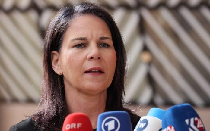 la ministre des Affaires étrangères Annalena Baerbock.