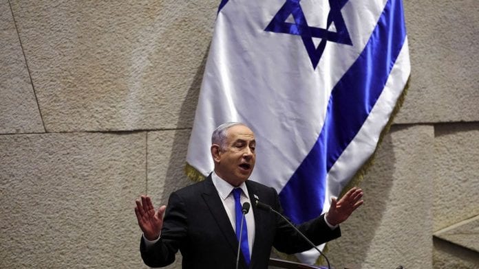 Israeli PM Netanyahu attends a discussion at the Israeli Parliament Knesset in Jerusalem