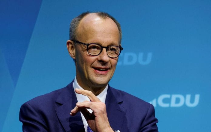 German opposition leader Merz campaigns