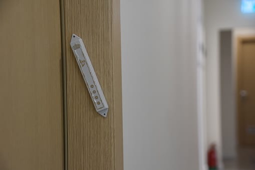A mezuzah hanging on the door