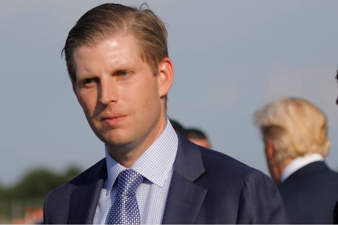 Eric Trump and Jared Kushner arrive at Huntington tri-state airport as they accompany U.S. President Donald Trump for a rally in Huntington, West Virginia