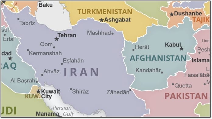 Iran Afghanistan border map (1)