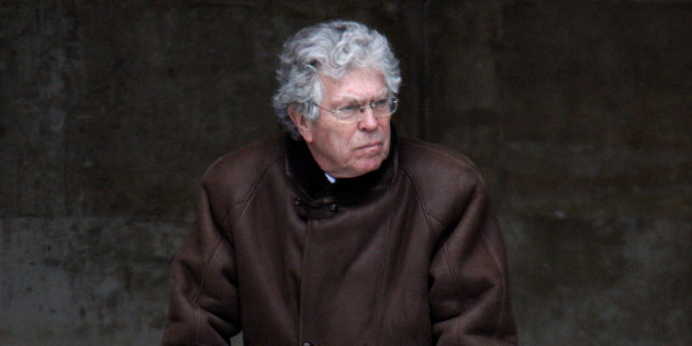 Former French Minister Pierre Joxe attends a funeral cweremony at the Saint-Louis des Invalides church in Paris
