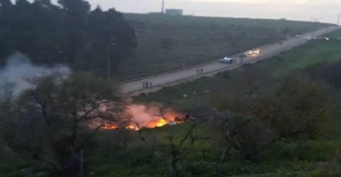 F16-israélien-abattu-par-la-DCA-syrienne