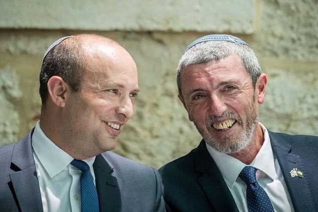 Former-and-current-education-ministers-Naftali-Bennett-and-Rafi-Peretz-June-26-2019_635_423