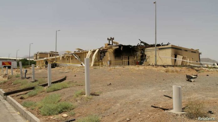 FILE PHOTO: A view of a damage building after a fire broke out at Iran's Natanz Nuclear Facility, in Isfahan
